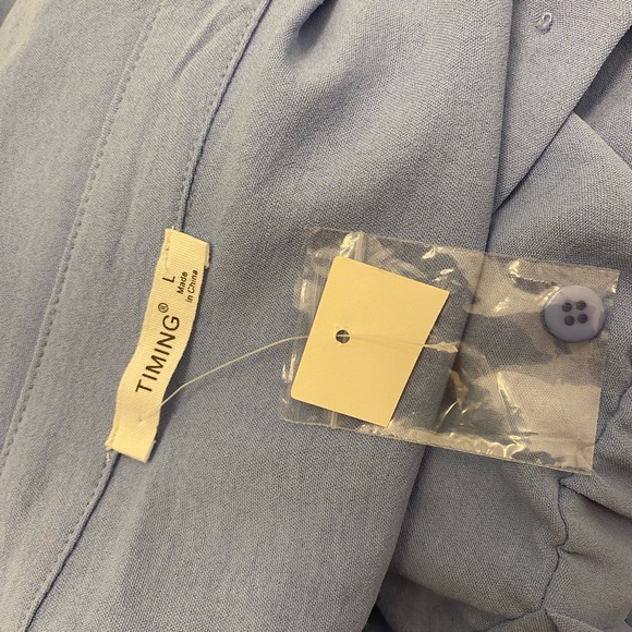 New with Tags cute dress size L; blue - Picture 3 of 5